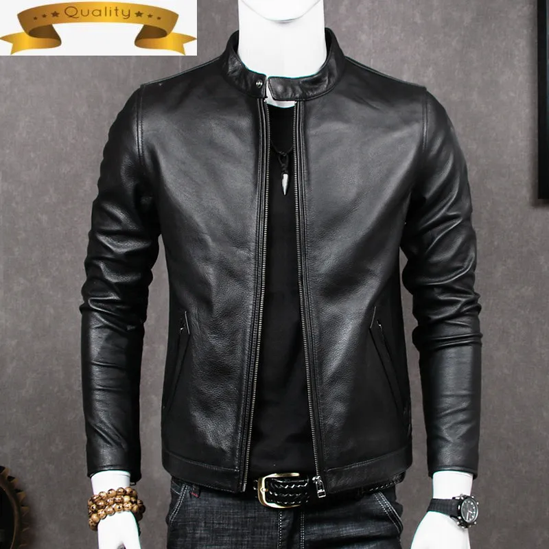 

Jacket Genuine Leather 2021 Men Sheepskin Coat for Men Plus Size Real Cow Leather Jackets Chaqueta Cuero Hombre MT811 KJ2213