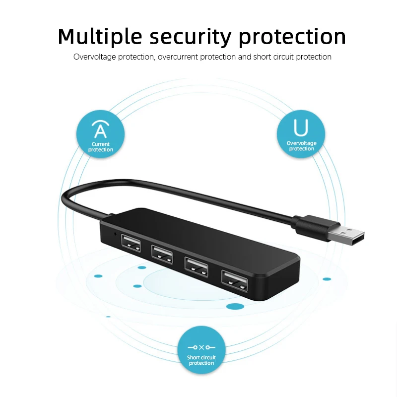 2021 4-портовый Ультратонкий концентратор данных USB 2 0 для Macbook M-ac Pro/mini iMac Surface Pro XPS