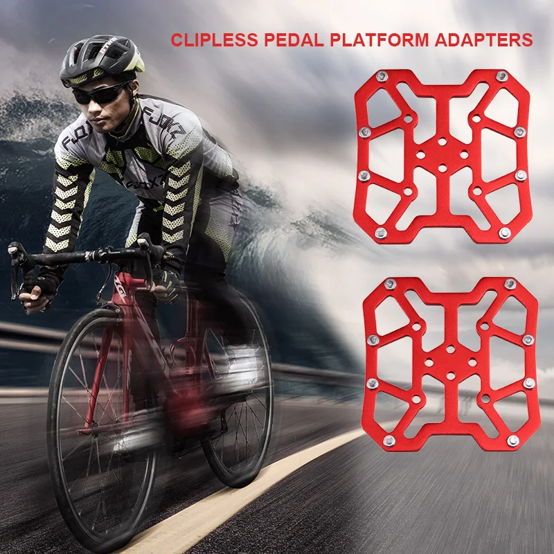 

2pcs Aluminum Alloy Bicycle Clipless Pedal Platform Adapters for SPD KEO Pedals MTB Mountain Road Bike Accessories