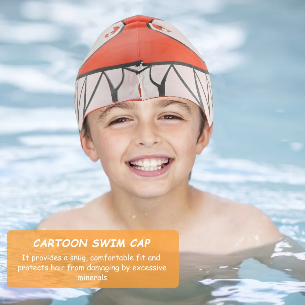 

3pcs Cute Cartoon Fish Pattern Silicone Swimming Hat Kid Swim Cap Bathing Cap