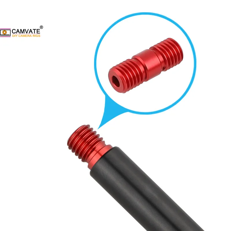 CAMVATE 2 шт. M12 резьбовой удлинитель соединитель (красный) для DSLR камеры 15 мм