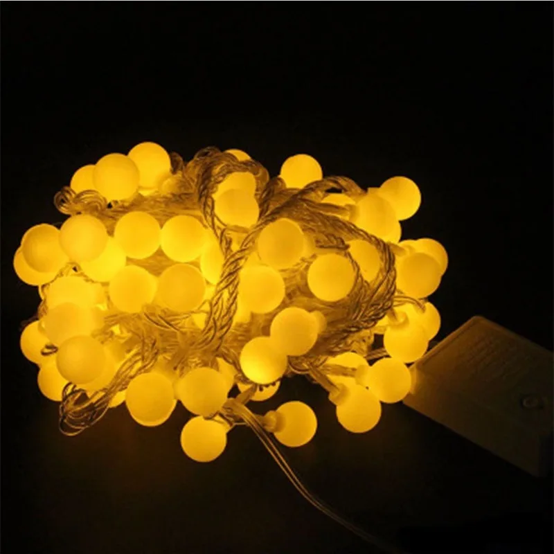 USB светодиодная гирлянда с круглыми лампочками 10 м 60 шариков праздничное