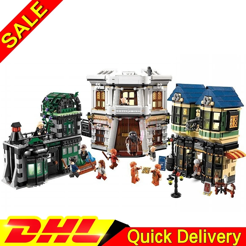 В наличии LP 16012 MOC наборы фильмов Diagon Alley набор строительных блоков Кирпичи в сборе