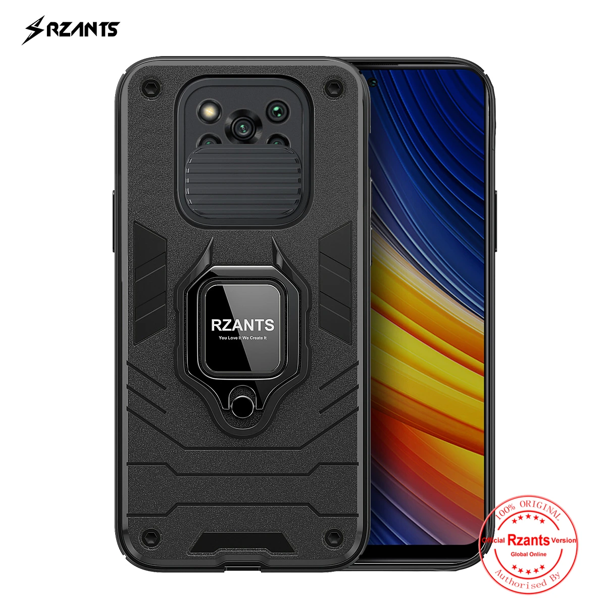 

Защитный чехол Rzants Stand Armor для Xiaomi POCO X3 POCO X3 PRO, чехол с крышкой и кольцом для защиты камеры