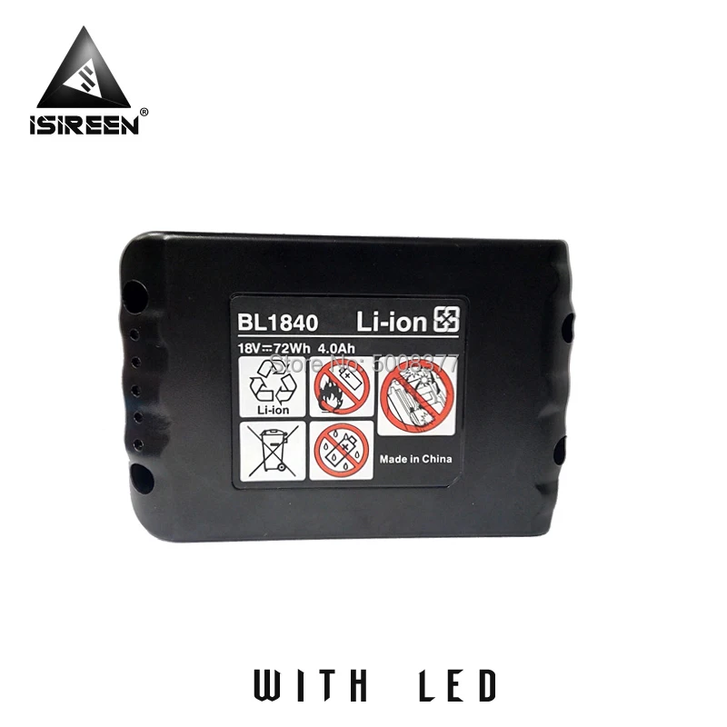 Замена перезаряжаемой литий-ионной батареи на 4000 мАч для инструмента Makita 18V BL1840 BL1830 BL1815 194230-4 LXT400 Pack on.