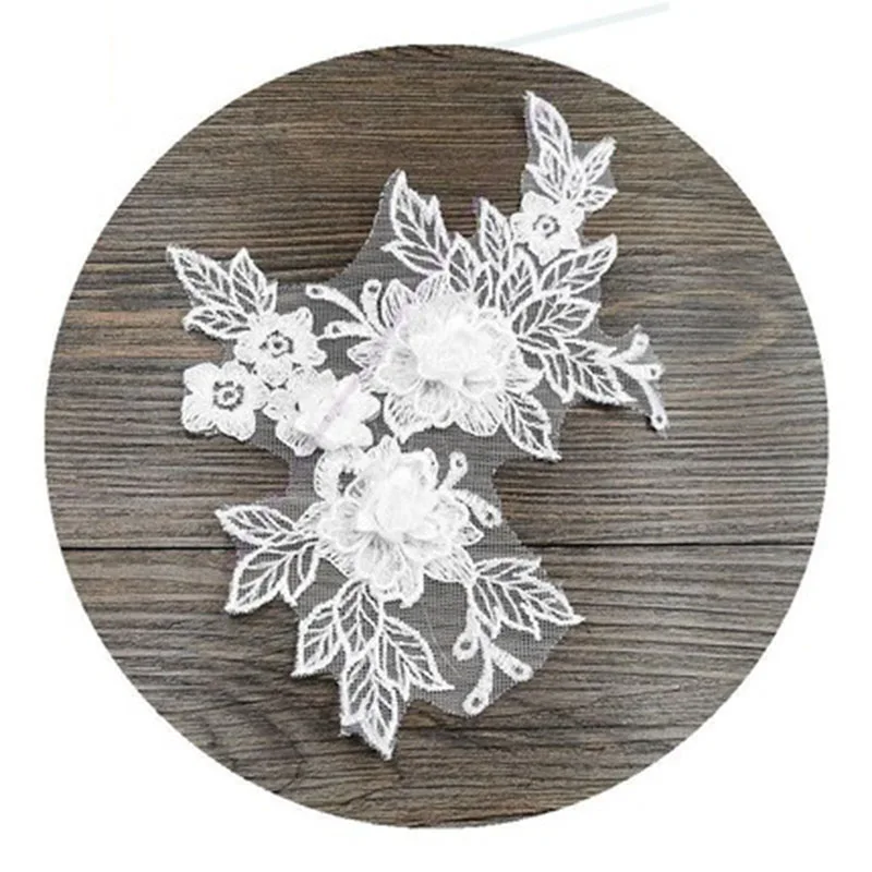 2 шт цветной 3D цветок Кружевная аппликация вышитый материал отделка для DIY