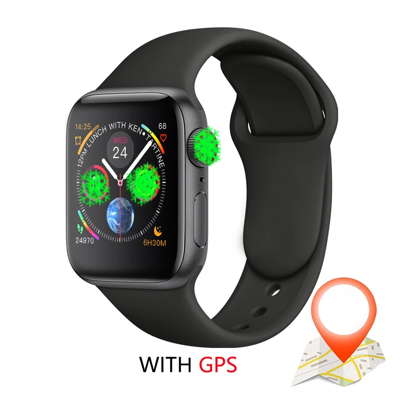 Black Умные часы IWO 10, gps, Bluetooth, умные часы с монитором сердечного ритма, артериального давления, gps IWO 11, умные часы для Apple, Android - Цвет: Black