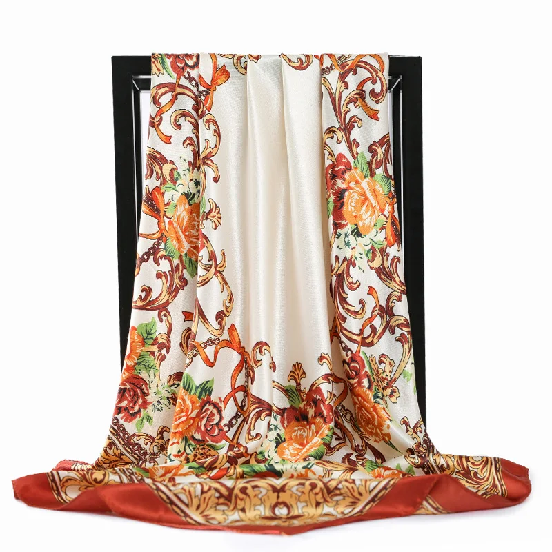 Женский шёлковый шарф с защитой от пыли 90x90 см