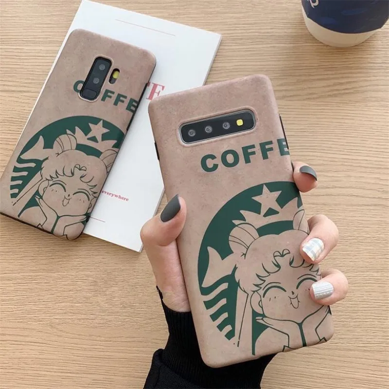 Кофейный чехол с принтом &quotСейлор Мун&quot для samsung Galaxy Note 10 8 9 S10 S8 S9 Plus телефона