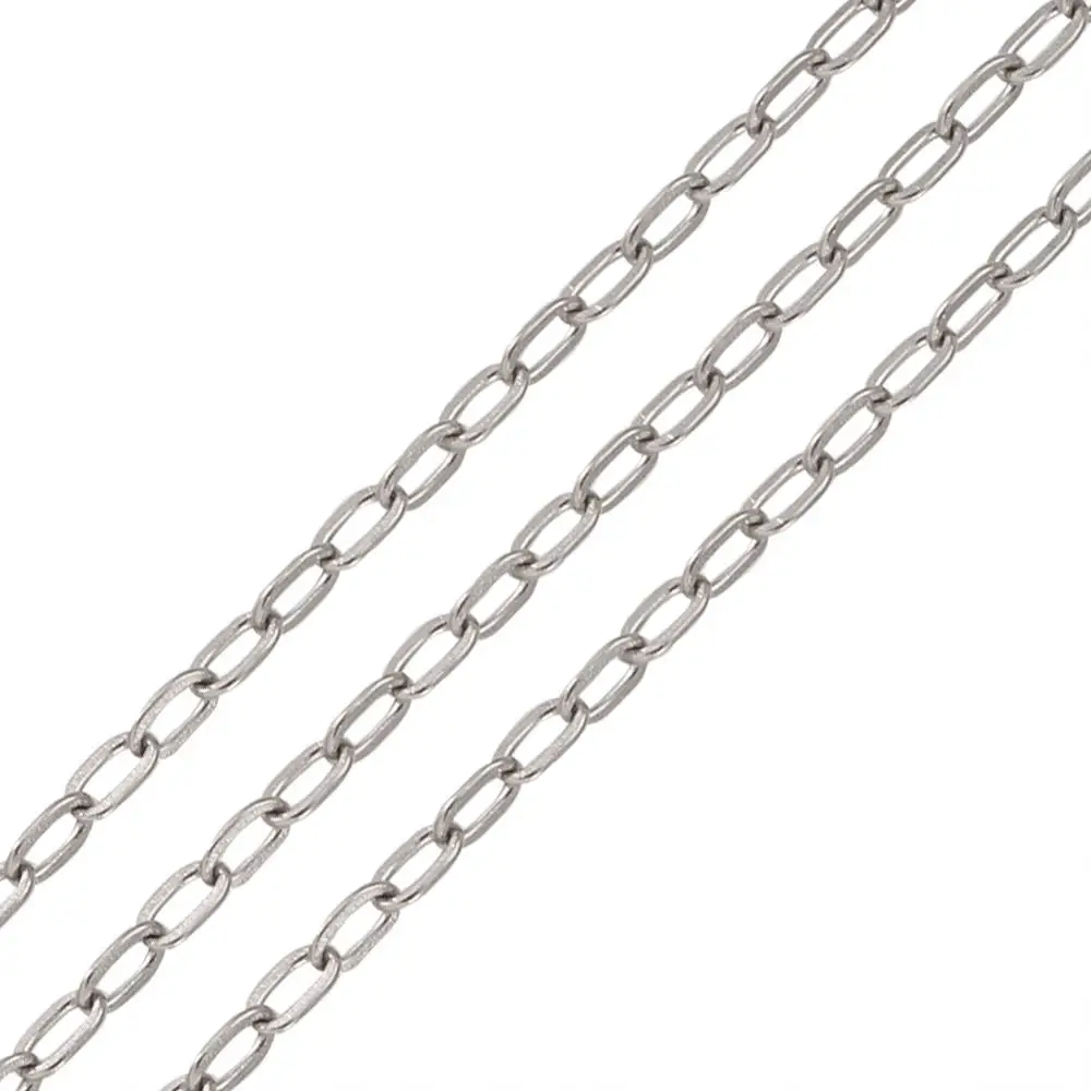 

316 Stainless Steel Cross Chains, Stainless Steel Color, 4x2mm