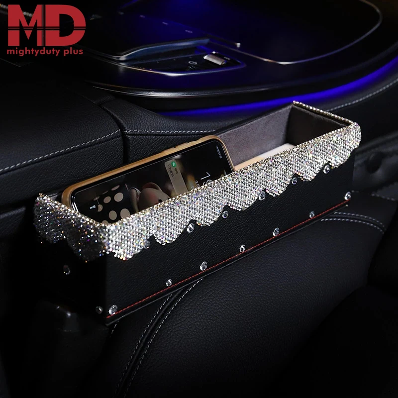 Автомобильная белая салфетка Стразы прозрачная воздушная свежесть держатель