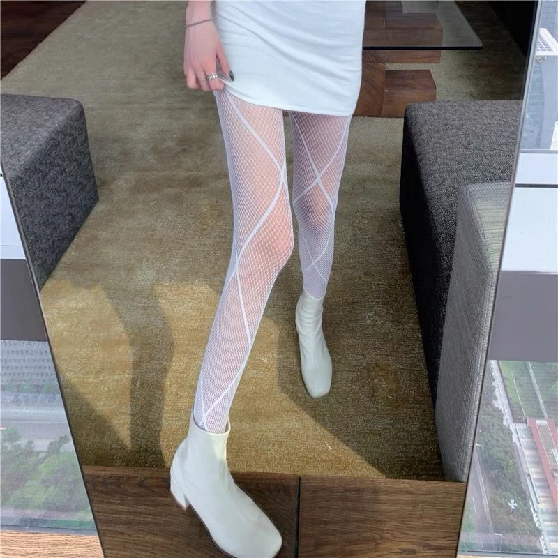 

White Lolita Tights Women Lingerie Nightclub Daily Gothic Costumes Fishnet Stockings Sexy Girl Bottoming Pantyhose Medias Mujer