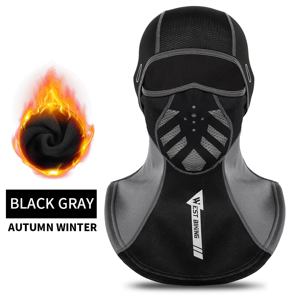 

Winter Cycling Cap Reflective Full Cover Scarf Neck Warmer with Glasses Holes Balaclava Ski Mask Bicycle Running Head Cap Men