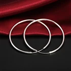 Серьги-кольца женские, серебристого цвета, диаметр 5  6 см