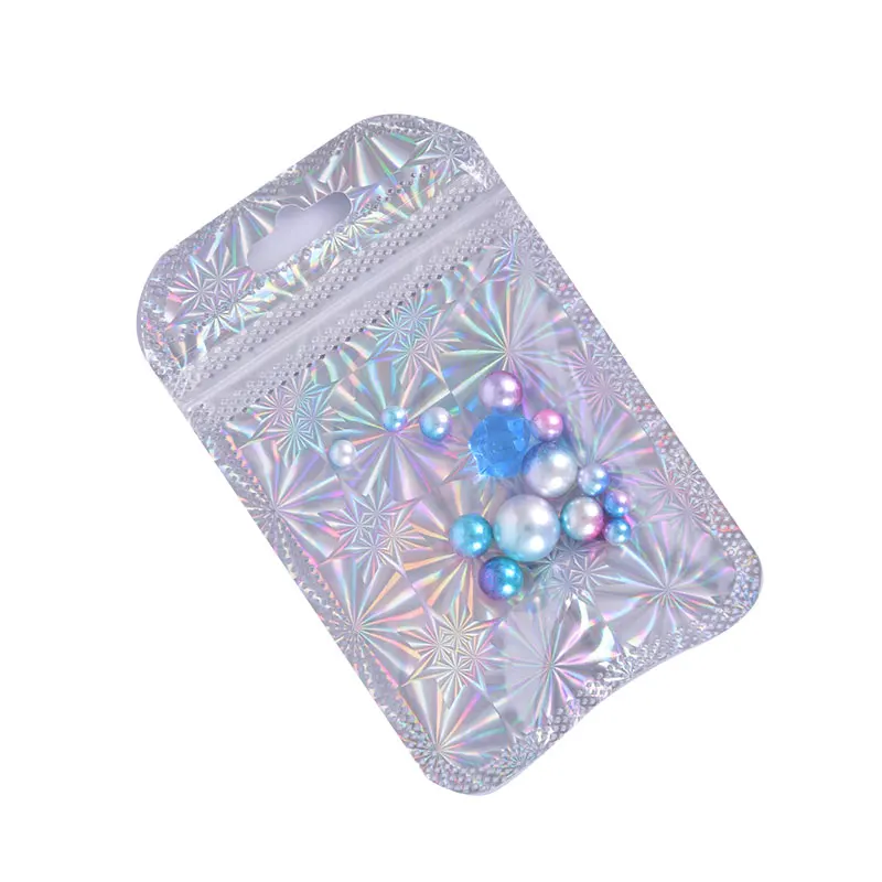 50 шт Радуга прозрачные симфония Ziplock мешок переливающийся мешки замка