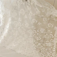 new flower sequin embroidery lace fabric wedding dress childrens clothing fabric diy accessories designer fabric