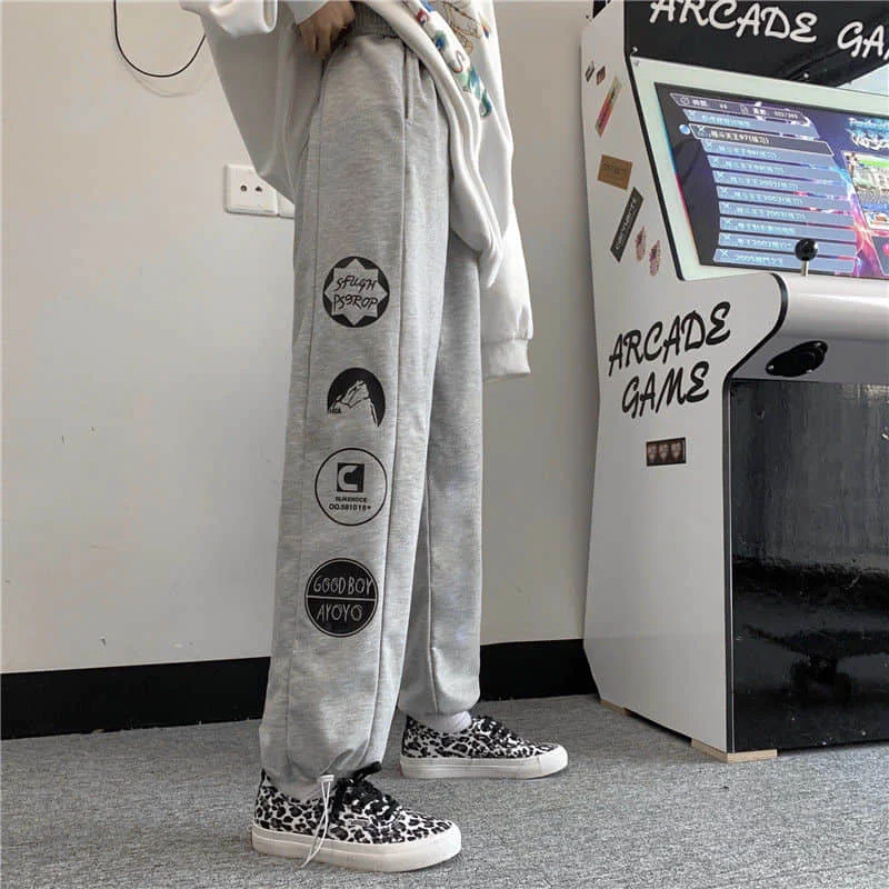 

2021 Spring Autumn Goth Pants Women Wide Leg Streetwear High Waist Oversized Trousers Womans Straight Couple Clothes Punk Pants