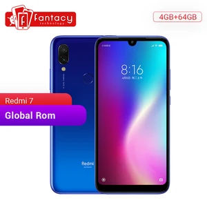Телефон Xiaomi Redmi 7, глобальная прошивка, 4 ГБ ОЗУ 64 ГБ ПЗУ, восьмиядерный процессор Snapdragon 632, двойная ИИ камера 12 Мп, большой аккумулятор 4000 мАч