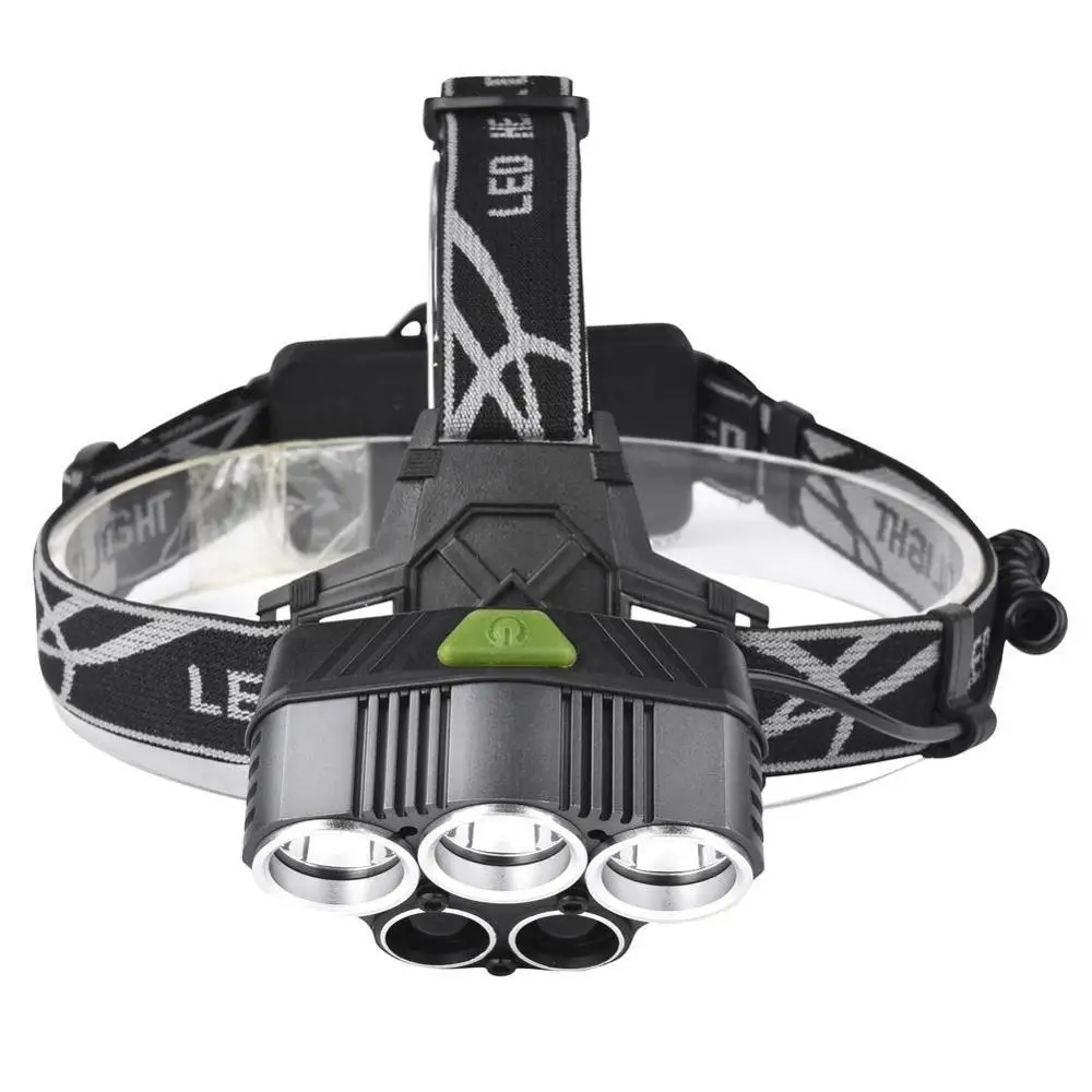 Налобный фонарь с 5 Светодиодами Q5 20000 лм мощный светодиодный фонарик режимами