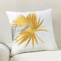 high quality yellowgreen cushion palm leaf decor pillow sofa throw pillow handmade embroidery cushions home decor accessories