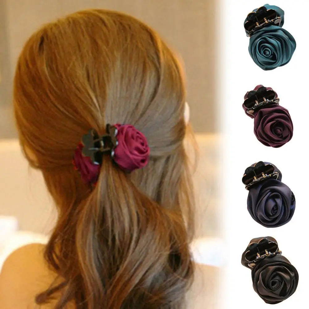 

Женская элегантная тканевая заколка для волос с цветком розы заколка для конского хвоста заколка головной убор