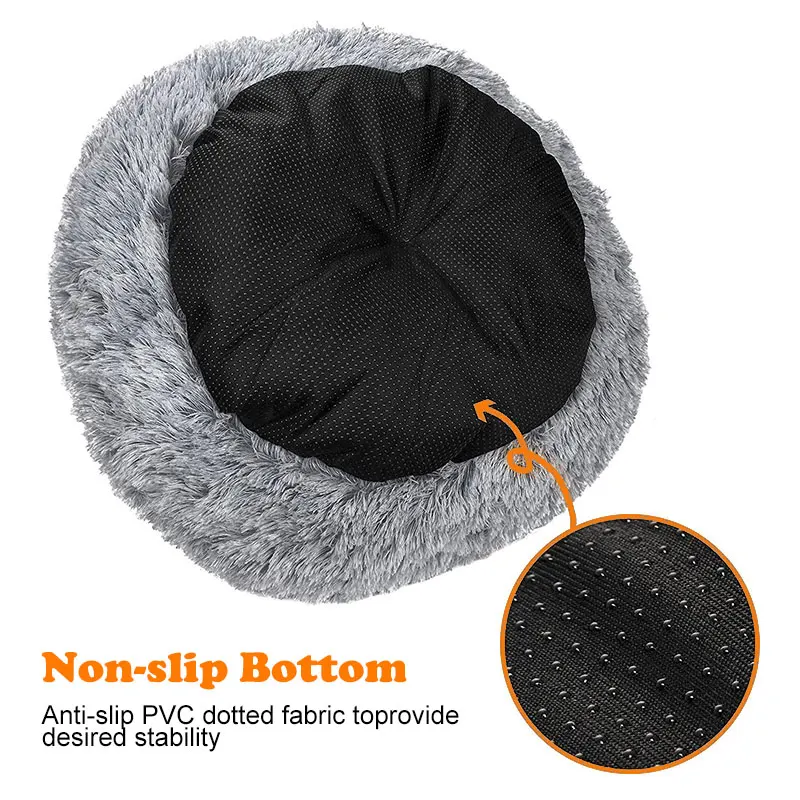 Теплые круглые плюшевые коврики для кошек и спальная сумка подушка щенка длинная