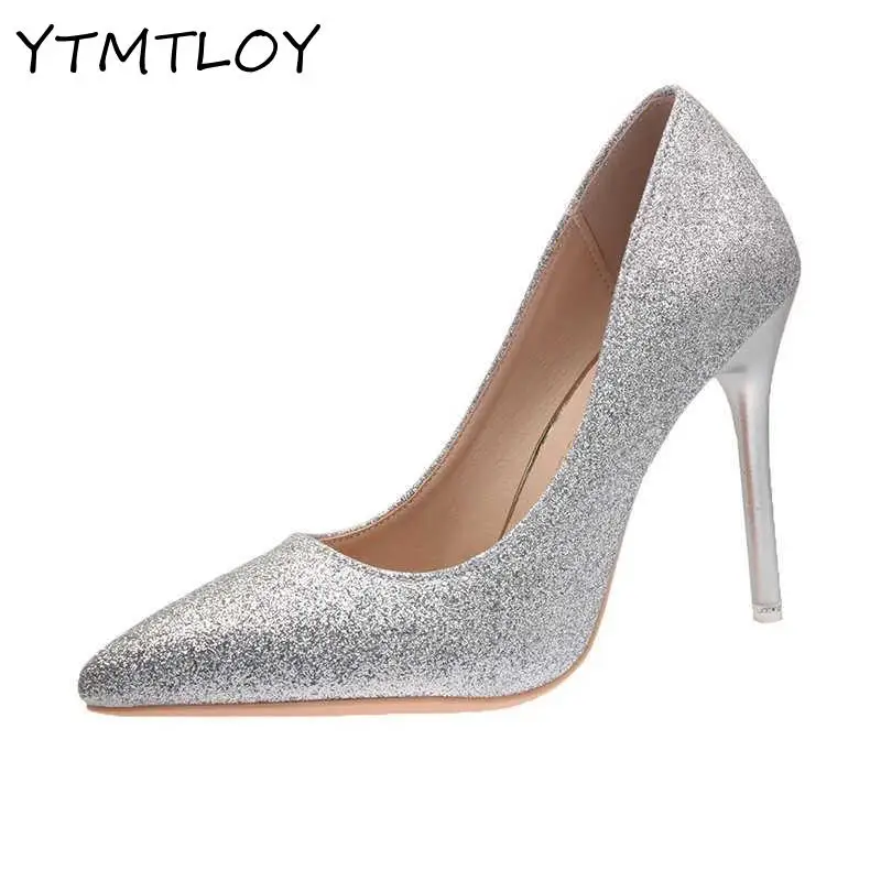 Fashion Sexy Rhinestone Women's Shoes Pointed Toe High Heel Sequins Bridal Wedding Ladies Classic Heels | Обувь