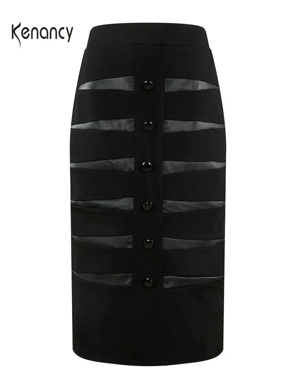 Женская длинная юбка карандаш Kenancy OL модная шерстяная Лоскутная с высокой талией