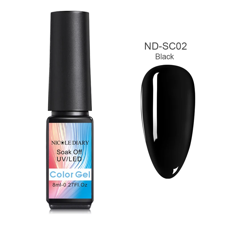 8ML Black Gel Николь дневник солнцезащитные очки "кошачий глаз", гель, лак для ногтей, 9D голографическая Хамелеон для использования с магнитом био-Гели Soak Off УФ-лак для ногтей Гель-лак, Длительное Действие, 8/косметика парфюмерия диспенсер 5 мл - Цвет: 8ML Black Gel