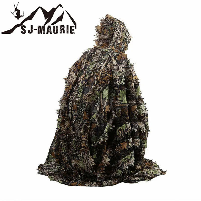 Камуфляж 3D плащ с узором из листьев Yowie Ghillie дышащий Открытый пончо Тип Охота камуфляж пончо Снайпер костюм Лесной лес комплект джунгли