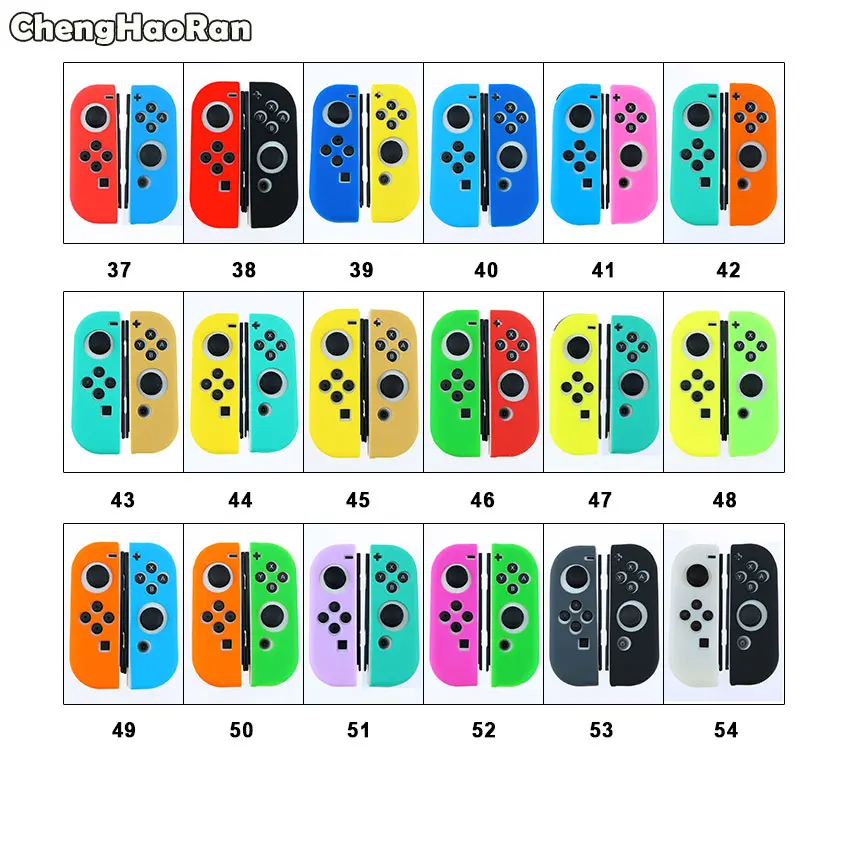 

ChengHaoRan Silicone Rubber Skin Case Cover For Nintendo Switch Controller Anti-slip Soft Case For Switch NX NS Joy-Con Grip