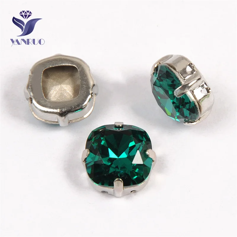Blue Zircon Yanruo 4470 Подушка сшита камни Комплект «сделай сам» с острым носком задняя хрустальные стразы, горный хрусталь для платья, украшение - Цвет: Blue Zircon