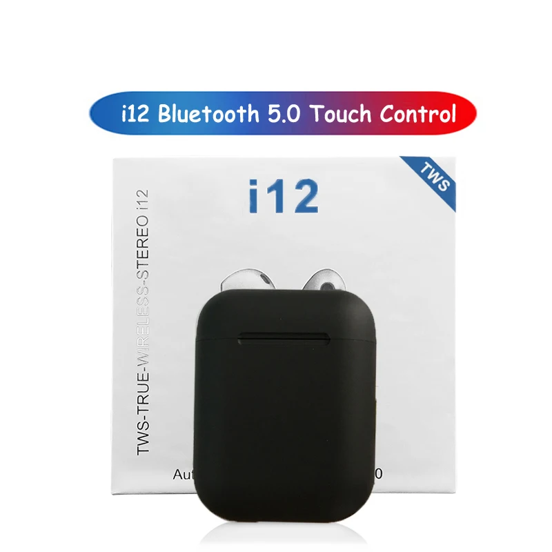 Красивые беспроводные наушники i12 tws Bluetooth 5,0, наушники с сенсорным управлением, стерео наушники с микрофоном, зарядная коробка для Iphone телефона