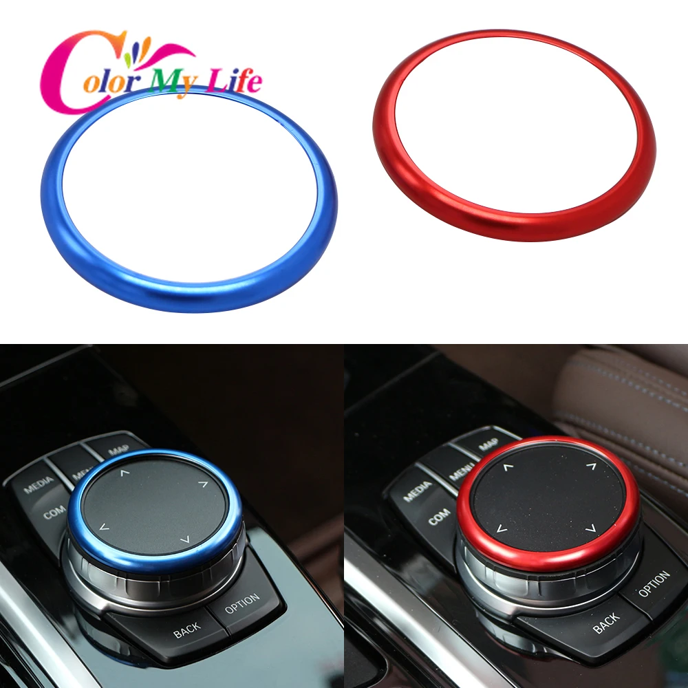 Aluminum Alloy Car Center Console Ring Multimedia Knob Button Sticker Trim for BMW 5 Series G30 X3 G01 2018 - 2021 Accessories