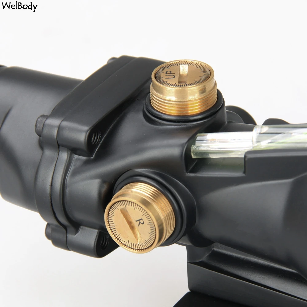 ACOG 4X32 оптика из настоящего Волокна Красная точка с подсветкой шеврон стекло