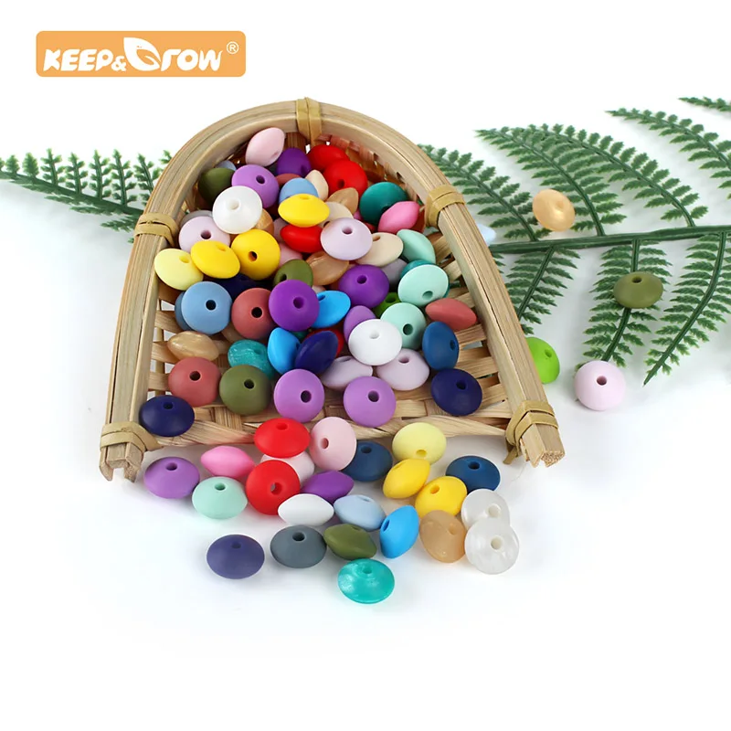Keep & grow 12 мм 10 шт. Lentil Abacus круглые силиконовые бусы грызунов детский Прорезыватель