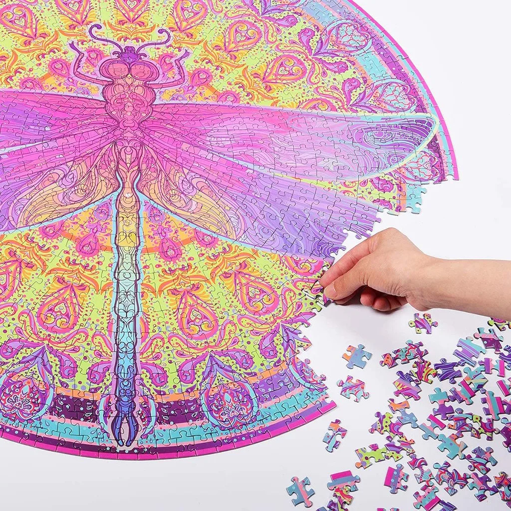 

Puzzle 1000 Pieces Lifelike Animal Challenge Blue Board Round Puzzles