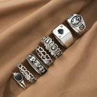 Набор Колец FNIO в стиле панк для мужчин и женщин, винтажные аксессуары, модные ювелирные украшения со змеиным плетением