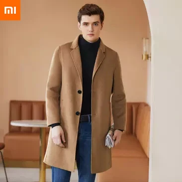 Новинка, Xiaomi Mijia Youpin DMN, мужское, 50% шерсть, длинное пальто, двусторонняя шерсть, ручная работа, три-ди, для мужчин