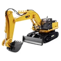 huina 1510 rc excavator car 2 4g 11ch metal remote control engineering digger truck model electronic heavy machinery toy