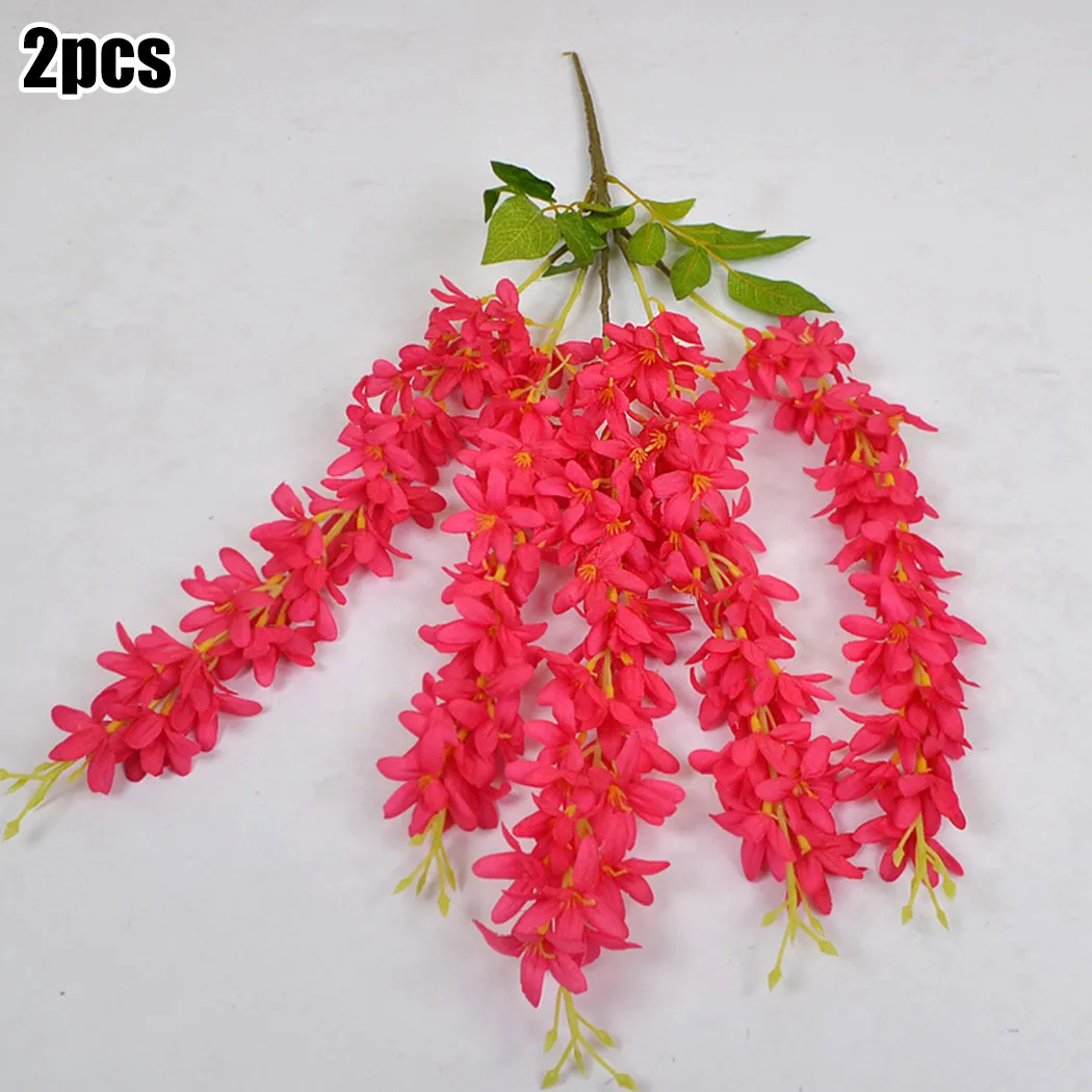 

2x Artificial Wisteria Vines Clove 25.6inches Flower Vines Garland Fake Silk Wisteria Wedding Party Decor