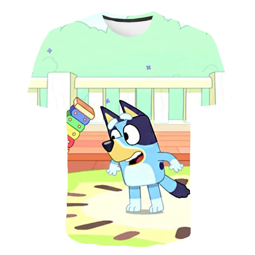 

2021 New T-Shirts for and Boys Kids Clothes Funny Style 3D Printing BLUEY T-ShirtChildren Clothing Funny Tees