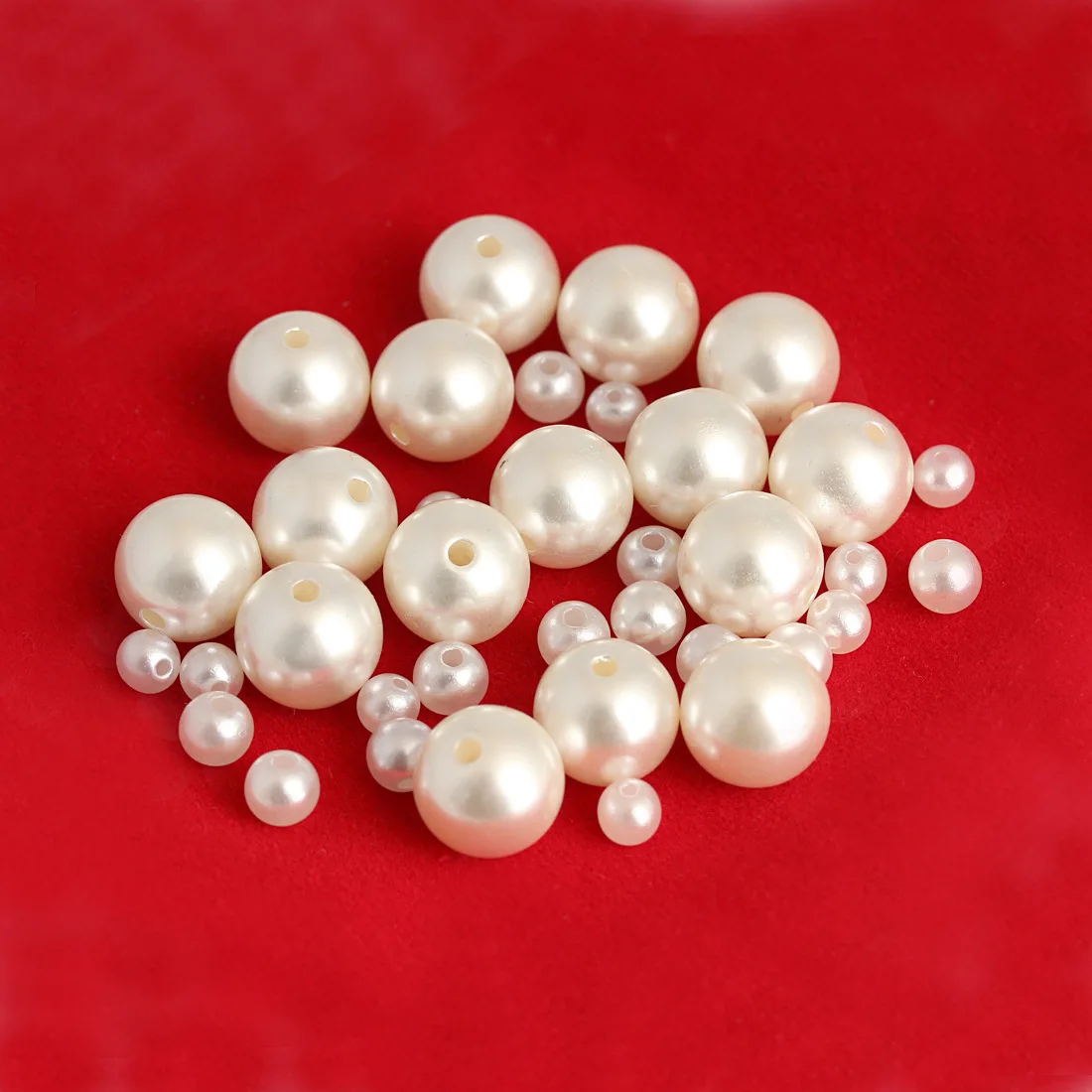 

100pc DIY White Imitation Pearl Beads 4mm 5mm 6mm 8mm 10mm 12mm 14mm Pearl Accessories Female Jewelry Wholesale Manual Material