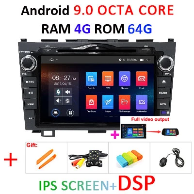 8 ядерный 4G 64G 2 din Android 9,0 автомобильный dvd мультимедиаплеер gps навигация для Honda CRV C-RV 2006-2011 Автомобильный Радио wifi dvr obd2 dsp - Цвет: 4G 64G IPS DSP full