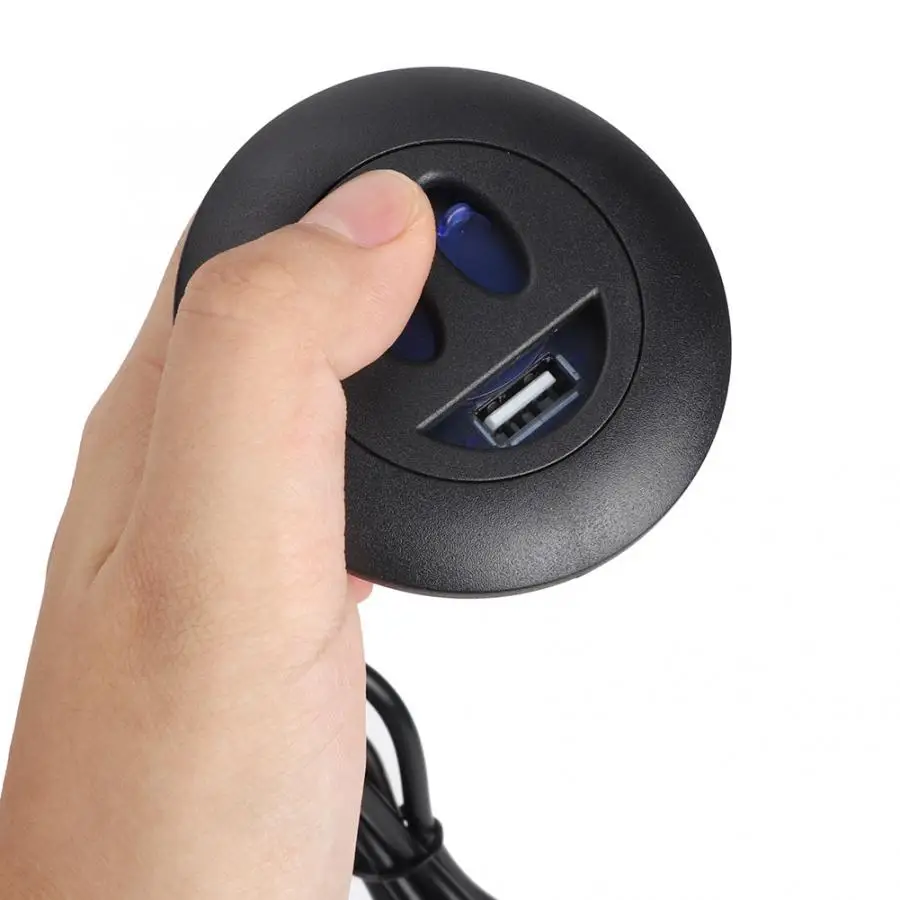 Круглый USB зарядное устройство аксессуар переключатель диван круглый стол лицо черный usb-разъем, зарядное устройство с крышкой США штекер 110-240 В сенсорный переключатель