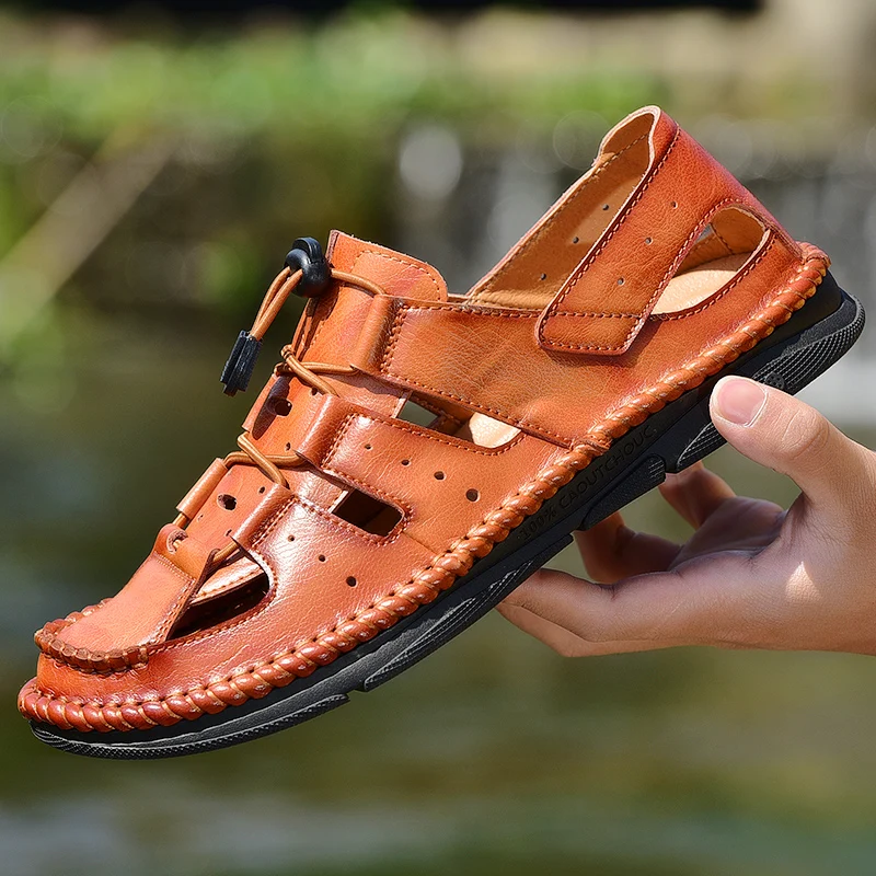 

Men Beach Sandals Man Sandals 2018 Summer Men Shoes Mens Leather Sandalias De Cuero Para Hombre 39 S Rubber Sandal Slip On