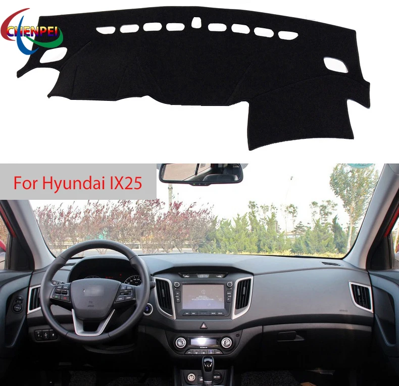

Car Anti-Slip Mat Dashboard Cover Pad Sunshade Avoid Light Pad Anti-UV Carpets Mat For Hyundai IX25 Interior Accessories