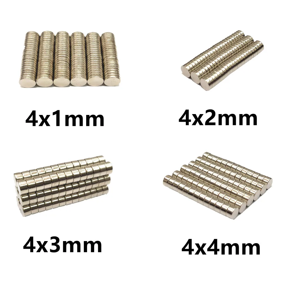 

10 20 50 шт./лот NdFeB магнит 4*1 4*2 4*3 N35 дисковый магнит 4x1 4x2 4x3 круглые магниты для динамиков