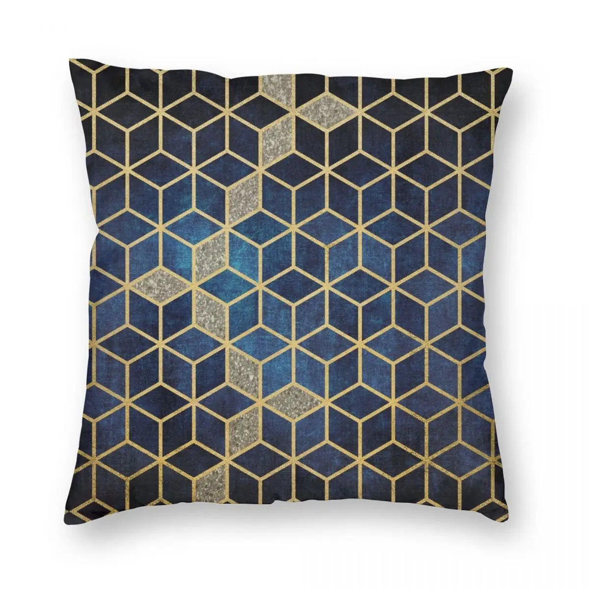 

Shades Of Blues Cubes Square Pillowcase Polyester Linen Velvet Creative Zip Decor Throw Pillow Case Sofa Seater Cushion Cover