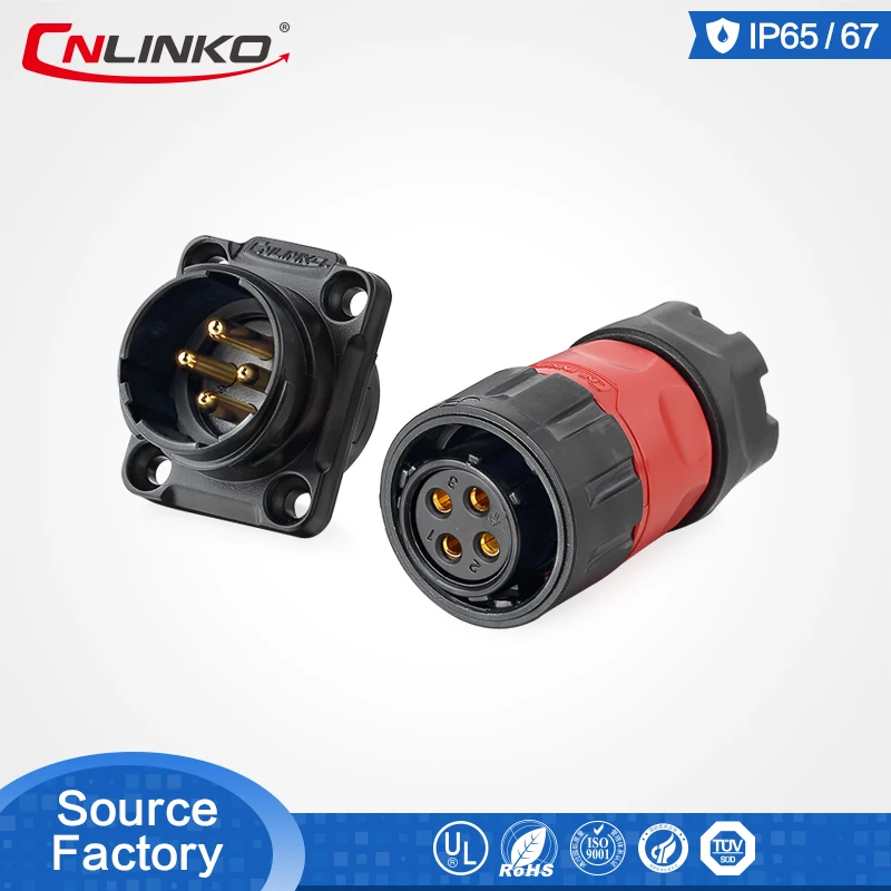 YM-20 4 Pin set CNLINKO 2-12 Pin пайка M20 большая панель типа mount amp высокомощный Электрический IP67 водонепроницаемый разъем - Цвет: YM-20 4 Pin set